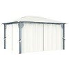 vidaXL Aluminum Outdoor Gazebo with Cream Curtains, Insect Mesh Screens and Waterproof Oxford Fabric Roof - 157.5"x118.1"x106.3" - 2 of 4
