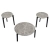 CAVINAS Coffee Tables for Living Room Modern Round Coffee Table Unique Solid Wood Center Table with Imitation Marble Tabletop, Office - 3 of 4