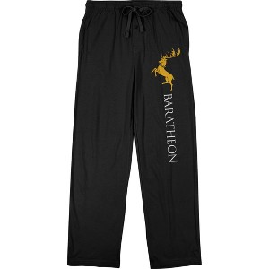 Game of Thrones House Baratheon Sigil & Text Men's Black Sleep Pajama Pants - 1 of 3