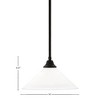 Toltec Lighting Any 1 - Light Pendant in  Espresso with 16" White Muslin Shade - 2 of 3