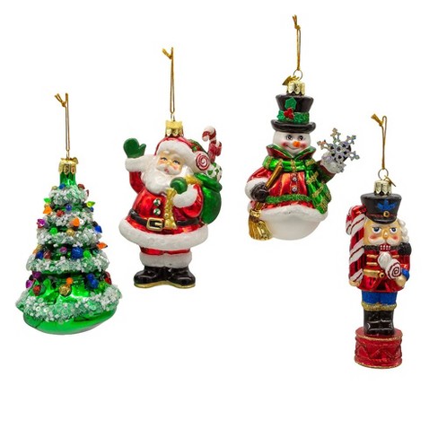 Kurt Adler 5-5.5-Inch Noble Gems Alice in Wonderland 4-Piece Ornament set 