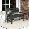 Tangkula 2-Person Outdoor Garden Park Bench All-Weather HDPE Patio Loveseat Chair with Cozy Backrest Ergonomic Loveseat Bench Black - 2 of 4