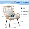 Patio Dining Chairs Set of 2/ 4, Outdoor Wicker Club Chair with Cushions, All Weather Wicker Armchairs, for Apartments, Porch, Lawn, Backyard,Brown - 2 of 4