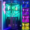 Aheaplus Home 5-layer Corner Wine Cabinet with LED Light Strip and Glass Rack, Corner Display Shelf with Power Socket - 4 of 4