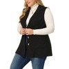 Agnes Orinda Women's Plus Size Lapel Suede Long Sleeveless Fashion Vest - 2 of 4