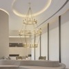 PAKOKULA Modern 36-Light Gold 3-Tier Wagon Wheel Farmhouse Industrial Chandelier Rustic Candlestick Pendant Light - 2 of 4