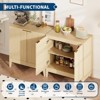 31.5 Inch Fluted Sideboard Buffet Cabinet with Doors and Adjustable Shelf, Modern Wooden Coffee Bar for Living Room Dining Room Kitchen Entryway - 4 of 4