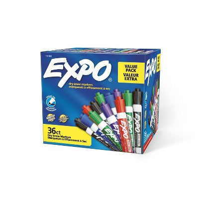 EXPO Low Odor Dry Erase Marker Chisel Tip Assorted 36/Box