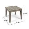 NicBex 20" Square Acacia Wood Outdoor End Table,Transitional Style Patio Side Table,Accent Table for Deck & Garden,Outdoor Furniture - 3 of 4