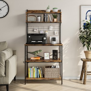 Bestier 5 Tier Microwave Stand, Coffee Bar Table with Storage for Small Space Kitchen - 1 of 4