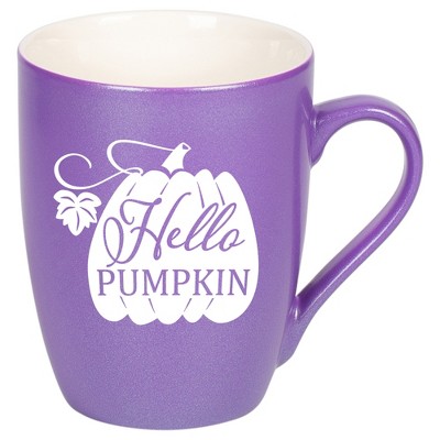 Elanze Designs Hello Pumpkin Passion Purple 10 ounce New Bone China Coffee Cup Mug