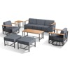 Belord Metal Outdoor Furniture Set with Swivel Chairs, 7 Pieces Patio Furniture Set with 6" Thick Cushions Swivel Chair and 10" Thick Cushions Couch - 4 of 4
