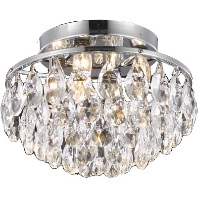 Elegant Lighting Clara Collection Flush Mount D14in H9in Lt:4 Chrome Finish