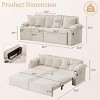 3-in-1 Convertible Sofa Bed with Hidden Storage, Tri-Mode Sofa with USB Charging and Cup Holders, Corduroy Sofa with Metal Frame-Coolbibila - 4 of 4