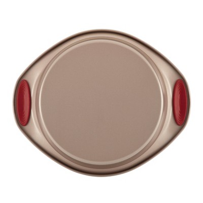 Latte Brown Nonstick 10-Piece Bakeware Set with Red Handles