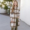 Anna-Kaci Women's Long Plaid Button-Up Shacket with Chest Pockets and Side Slits - 2 of 4