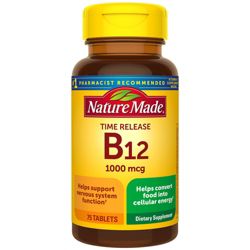 Nature Made Vitamin B12 1000 mcg, Energy Metabolism Support, Time Release Tablets - 75ct