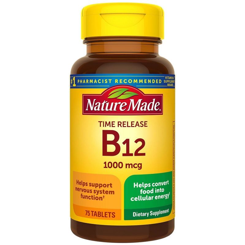 Nature Made Vitamin B12 1000 mcg, Energy Metabolism Support, Time Release Tablets, 1 of 8