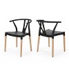 KWPZQEB Plastic Dining Chairs Set of 2, Modern Bentwood Design Stackable Dining Chair, Kitchen Chairs with Hollow Back for Dining Room, Black - 4 of 4