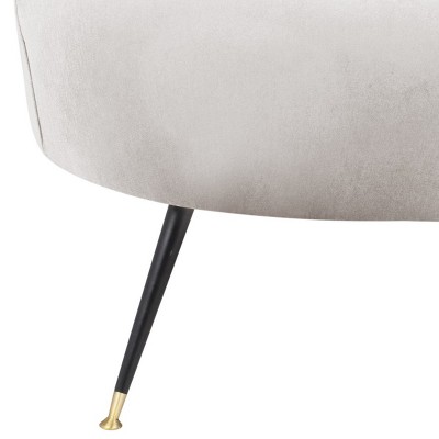 Hazelwood Velvet Barrel Accent Chair with Wood Frame
