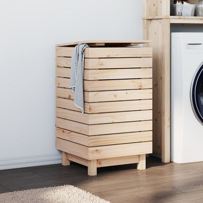 vidaXL Laundry Basket 17.3 in.x17.3 in.x29.9 in. Solid Wood Pine