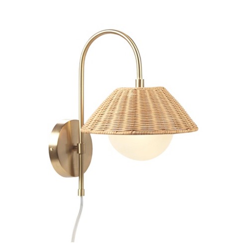 Laguna Rattan Weave Wall Sconce Gold - Ink+ivy : Target