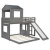 Whisen Wooden Twin Over Full Bunk Bed, Loft Bed with Playhouse, Farmhouse, Ladder, Slide and Guardrails - 4 of 4