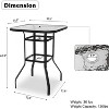 VINGLI Outdoor Bar Table with Umbrella Hole, Modern Black Metal Patio Bar Table, High Top Table for Outdoor Relaxation and Home Entertaining Black - 3 of 4