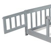 MAYEERTY Full Size Floor Bed with Fence and Door, Rubber Wood Floor Bed Guardrails Gray - 4 of 4