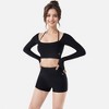 Anna-Kaci Active Women's High Waist Ribbed Seamless Shorts with Stretch Fabric - 2 of 3