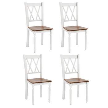 Tangkula Dining Chairs Set of 4 Wood Farmhouse Dining Room Side Chairs for Home Kitchen