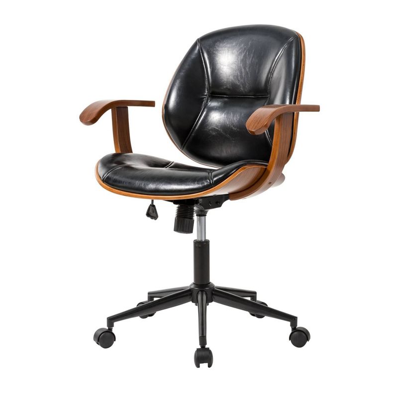 PU Leather Adjustable Swivel Office Chair - Glitzhome, 1 of 11