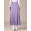INSPIRE CHIC Women's High Waisted Solid Stretch Comfy Stylish Flowy Flare Casual Maxi Skirts - 4 of 4