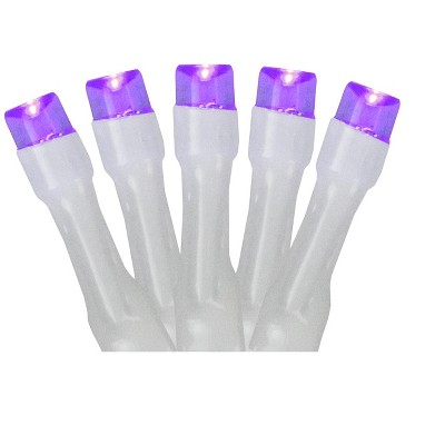 Northlight 20ct Battery Operated LED Wide Angle Christmas Lights Purple - 9.5' White Wire