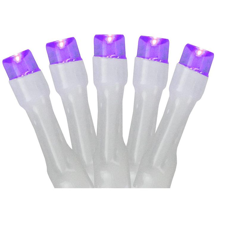 Northlight Battery Operated LED Christmas Lights - Purple - 9.5' White Wire - 20ct, 1 of 2