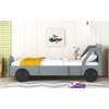 NicBex Twin/Full Size Car-Shaped Platform Bed Frame with Wheels for Boys,Solid Wood Slats Support,No Box Spring Needed,Easy Assembly,Blue/Gray/White - 2 of 4