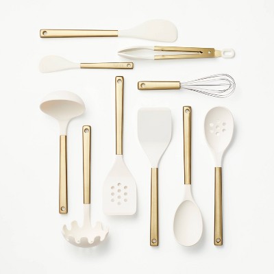 Brushed Gold Cooking Utensils Set of 3