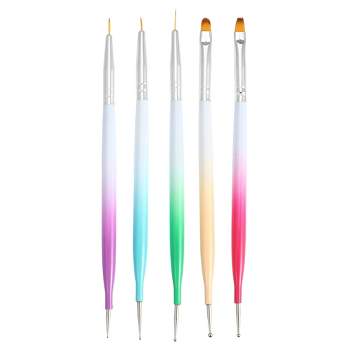 Unique Bargains Nail Art Liner Brushes Nails Gel Polish Painting Nail Art  Design Brush Pen Nail Dotting Painting Drawing Pen 9mm Pink : Target