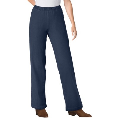Woman Within Plus Size Petite Wide-Leg Fineline Denim Jean