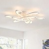 Modern White LED Ceiling Light Fixture, Flush Mount Wave Design Chandelier for Living Room Bedroom - 2 of 4