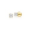 Pure Collection by Ross-Simons White Topaz Flat-Back Earrings in 14kt Yellow Gold - 2 of 4