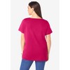 Roaman's Plus Size Cotton Ultimate V-Neck Tee - 3 of 4