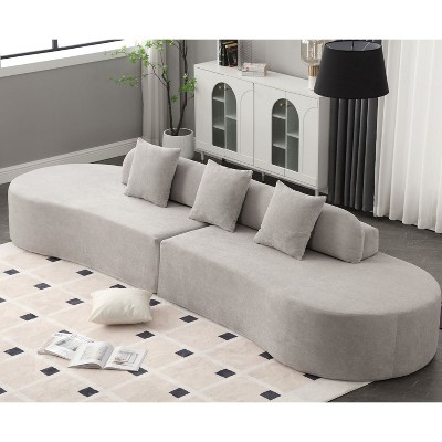 Carrie Modern Curved Combination Sofa, All-foam Sectional Terrycloth Fabric Sofa, Modular Sofa for Living Room, Indoor Furniture - Maison Boucle