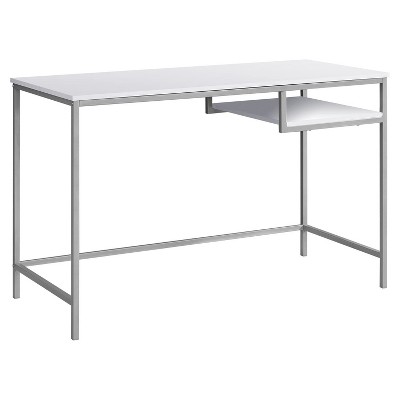 Monarch Specialties Computer Desk Home Office Laptop 48InchL Work Metal Laminate White Grey Contemporary Modern