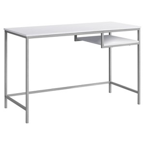 Monarch Specialties Computer Desk Home Office Laptop 48InchL Work Metal Laminate White Grey Contemporary Modern - 1 of 4