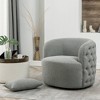 34" Wide Boucle Tufted Upholstered 360° Swivel Armchair - Kinwell - 2 of 4