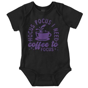 Hocus Pocus I Need Coffee to Focus Baby Romper Boys or Girls Brisco Brands - 1 of 4