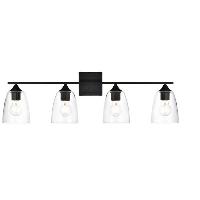 Elegant Lighting Harris 4 light Black and Clear Bath Sconce