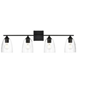 Elegant Lighting Harris 4 light Black and Clear Bath Sconce - 1 of 4