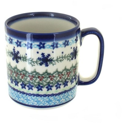 Blue Rose Polish Pottery Winter Celebration Coffee Mug